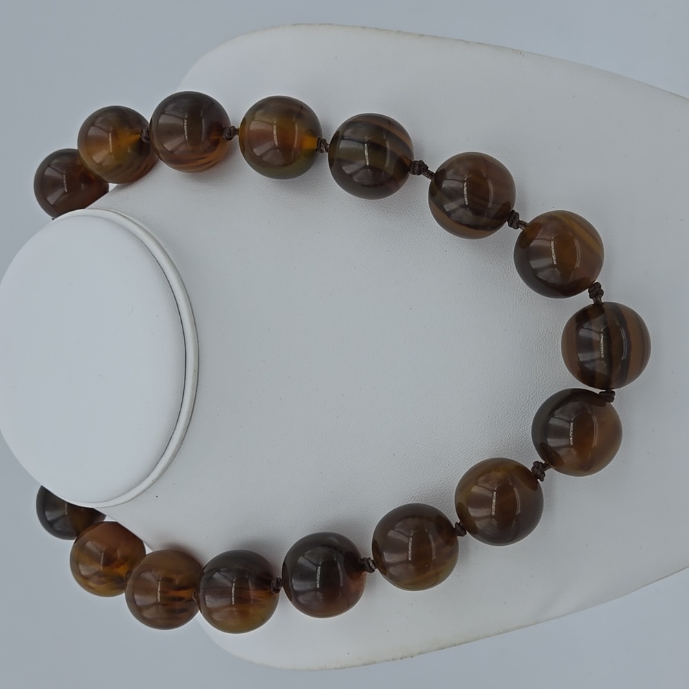 Furla Brown Beaded Necklace - Picture 2 of 7